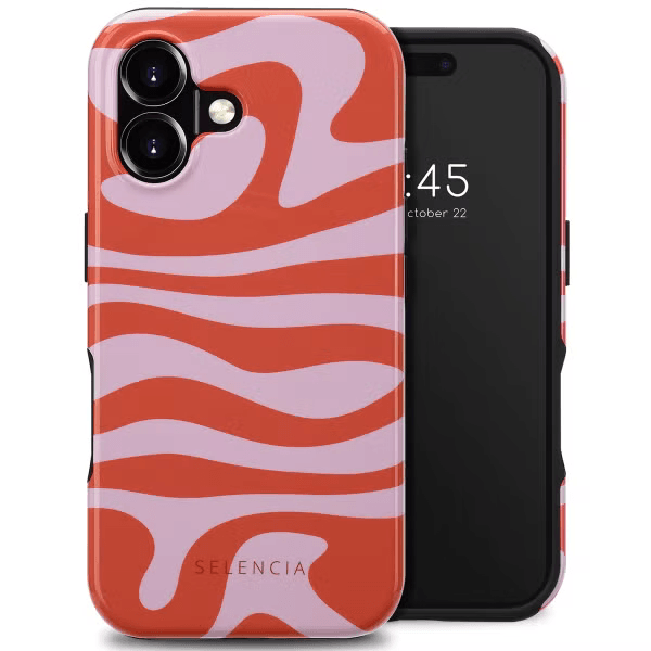 Selencia Vivid Tough Backcover met MagSafe voor de iPhone 16 - Dream Swirl Pink