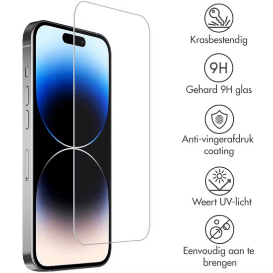 Accezz Gehard Glas Screenprotector 2-pack voor de iPhone 15 / 15 Pro / 16