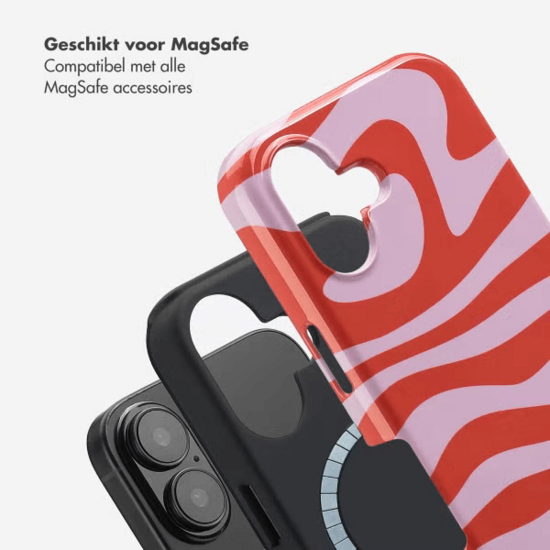 Selencia Vivid Tough Backcover met MagSafe voor de iPhone 16 - Dream Swirl Pink