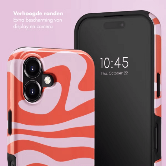 Selencia Vivid Tough Backcover met MagSafe voor de iPhone 16 - Dream Swirl Pink