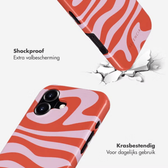 Selencia Vivid Tough Backcover met MagSafe voor de iPhone 16 - Dream Swirl Pink