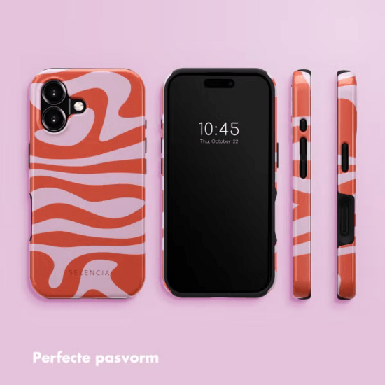 Selencia Vivid Tough Backcover met MagSafe voor de iPhone 16 - Dream Swirl Pink